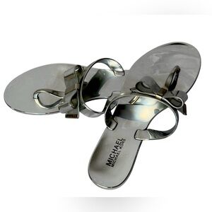 Michael Kors Metallic Silver Bow Sandals